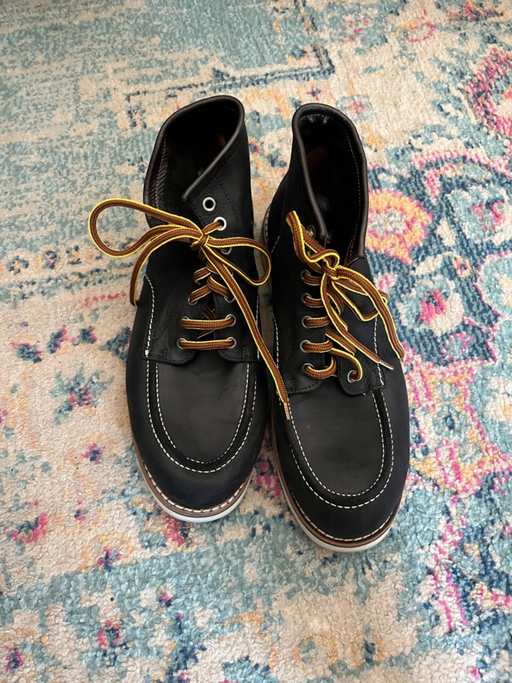 Schnee Men's Elm Moc Toe Lace-Up Boots - color obsidian
